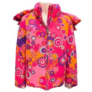 ERL PINK MULTI FLORAL DOWN JACKET